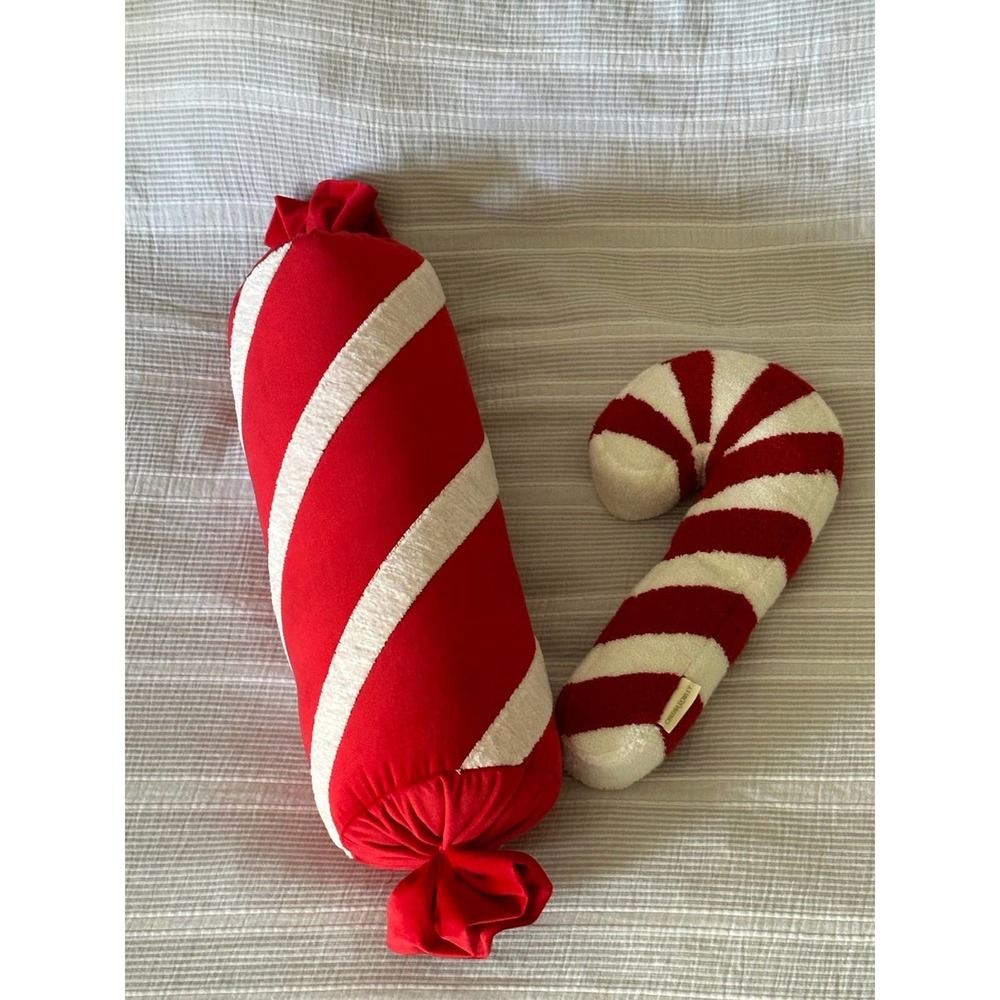 Christmas Candy & Candy cane pillows- new
